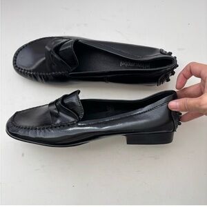 Jeffrey Campbell Penny Loafer Black Leather Driving Moc Sz 9